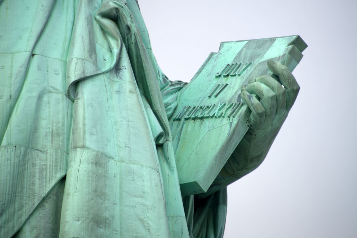 10 04 Statue Of Liberty Hand Holding The Book With Inscription JULY IV 